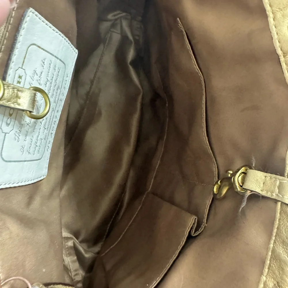 Coach Chrysanthemum or Peony Appliqué bag